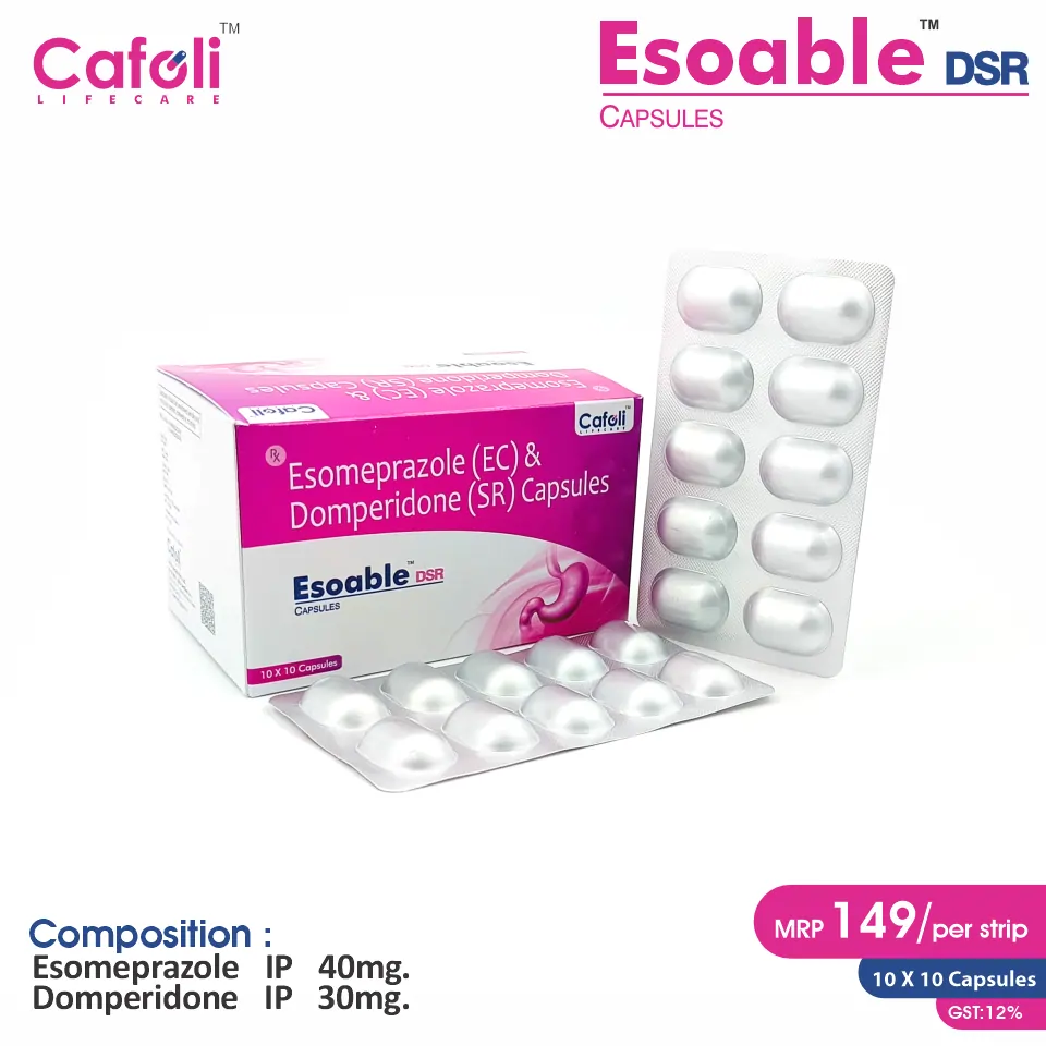 Esomeprazole + Domperidone at the best price in PCD Pharma Franchise for Nausea Relief, Acid Reduction